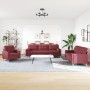 Three-piece sofa set with red wine fabric cushions by , Sofas - Ref: Foro24-3278309, Price: 769,37 €, Discount: %