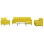 4-teiliges Sofaspiel mit Hocker und gelben Stoffkissen. von , Sofas - Ref: Foro24-3278316, Preis: 727,78 €, Rabatt: %