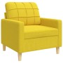 4-piece sofa set with ottoman and yellow fabric cushions by , Sofas - Ref: Foro24-3278316, Price: 727,78 €, Discount: %