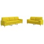 Zweiteiliges Sofaset mit hellgelben Kissen aus Stoff. von , Sofas - Ref: Foro24-3278340, Preis: 527,34 €, Rabatt: %