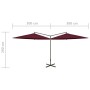 Doppelschirm mit bordeauxroter Stahlstange 600 cm von vidaXL, Sonnenschirme - Ref: Foro24-312566, Preis: 148,36 €, Rabatt: %