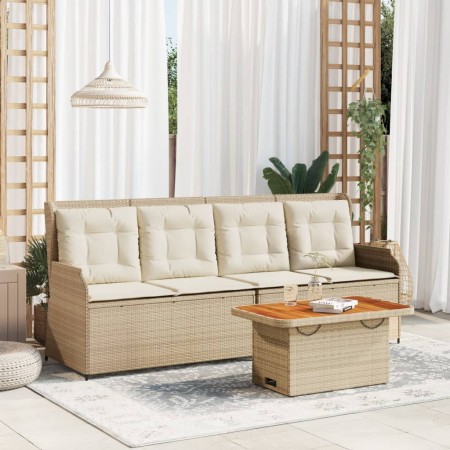 Set muebles de jardín 3 piezas y cojines ratán sintético beige de , Conjuntos de jardín - Ref: Foro24-3262446, Precio: 522,16...