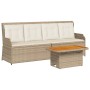 Gartenmöbel-Set 3-teilig und Kissen aus synthetischem Rattan in Beige. von , Gartensets - Ref: Foro24-3262446, Preis: 521,61 ...