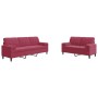 Set of sofas with 2 pieces of burgundy velvet cushions by , Sofas - Ref: Foro24-3278415, Price: 502,86 €, Discount: %