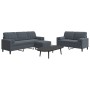 Dreiteiliges Sofaset mit dunkelgrauen Samtkissen. von , Sofas - Ref: Foro24-3278422, Preis: 638,20 €, Rabatt: %