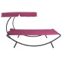 Garden lounger with awning and pink cushions by vidaXL, Outdoor beds - Ref: Foro24-313524, Price: 132,40 €, Discount: %