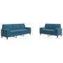 2-piece blue velvet sofa set with cushions by , Sofas - Ref: Foro24-3278420, Price: 512,63 €, Discount: %