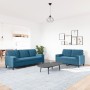 2-piece blue velvet sofa set with cushions by , Sofas - Ref: Foro24-3278420, Price: 512,63 €, Discount: %