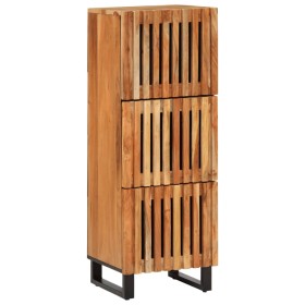 Tall solid acacia wood sideboard 40x34x110 cm by , CD and DVD storage - Ref: Foro24-377580, Price: 130,53 €, Discount: %