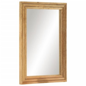 Solid mango wood rough and glass 50x70 cm bathroom mirror by , Bathroom furniture - Ref: Foro24-377589, Price: 55,43 €, Disco...