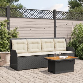 3-teiliges Gartenmöbel-Set und Kissen aus schwarzem Kunststoff-Rattan von , Gartensets - Ref: Foro24-3262443, Preis: 480,99 €...