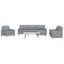 4-teiliges Sofaspiel mit Fußhocker und Kissen, helles graues Stoff von , Sofas - Ref: Foro24-3278311, Preis: 699,39 €, Rabatt: %