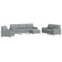 4-piece sofa set with ottoman and light gray fabric cushions by , Sofas - Ref: Foro24-3278311, Price: 738,54 €, Discount: %