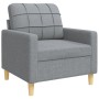 4-teiliges Sofaspiel mit Fußhocker und Kissen, helles graues Stoff von , Sofas - Ref: Foro24-3278311, Preis: 699,39 €, Rabatt: %