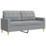 4-piece sofa set with ottoman and light gray fabric cushions by , Sofas - Ref: Foro24-3278311, Price: 738,54 €, Discount: %