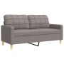 4-teiliges Sofaspiel mit Fußhocker und Kissen aus taupefarbenem Stoff. von , Sofas - Ref: Foro24-3278318, Preis: 769,25 €, Ra...