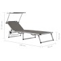 Folding sun loungers with canopy, 2 units, aluminum and gray textilene. by vidaXL, Loungers - Ref: Foro24-312460, Price: 181,...