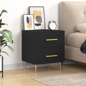 Engineered wood black bedside table 40x35x47.5 cm by , Nightstands - Ref: Foro24-827278, Price: 56,46 €, Discount: %