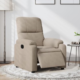 Electric reclining armchair in gray taupe microfiber fabric by , Armchairs - Ref: Foro24-3204915, Price: 271,97 €, Discount: %