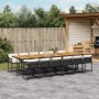 Garden dining set with 13-piece black synthetic rattan cushions. by , Garden sets - Ref: Foro24-3211491, Price: 934,79 €, Dis...