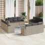 Set de sofás de jardín 12 pzas y cojines ratán sintético gris de , Sofás modulares de exterior - Ref: Foro24-3251109, Precio:...