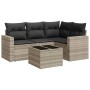 Gartensofa-Set und Kissen, 5-teilig, aus hellem grauem Kunst-Rattan. von , Modulare Sofas für den Außenbereich - Ref: Foro24-...