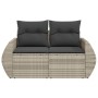 Garden sofa with light gray synthetic rattan cushions, 2 seats. by , Outdoor sofas - Ref: Foro24-366197, Price: 192,17 €, Dis...