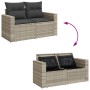 Gartensofa mit Kissen, 2-Sitzer, aus hellem grauem Kunststoffrattan. von , Outdoor-Sofas - Ref: Foro24-366195, Preis: 171,24 ...