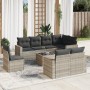 Set muebles jardín 9 pzas y cojines ratán sintético gris claro de , Sofás modulares de exterior - Ref: Foro24-3251589, Precio...