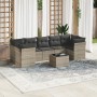 Garden sofa set 8 pieces and gray synthetic rattan cushions by , Garden sets - Ref: Foro24-3217292, Price: 582,99 €, Discount: %