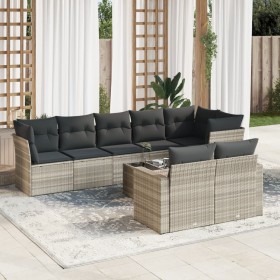 Gartenmöbel-Set 9-teilig mit Kissen aus hellem grauem Kunst-Rattan. von , Gartensets - Ref: Foro24-3219222, Preis: 646,99 €, ...