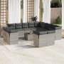 Gartensofa-Set, 14-teilig, mit Kissen, aus hellem grauen Kunststoff-Rattan. von , Gartensets - Ref: Foro24-3218562, Preis: 1,...