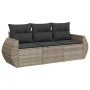 3-piece garden sofa set with gray synthetic rattan cushions by , Garden sets - Ref: Foro24-3253399, Price: 260,84 €, Discount: %