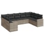 Set muebles jardín 9 pzas y cojines ratán sintético gris claro de , Conjuntos de jardín - Ref: Foro24-3219392, Precio: 651,89...