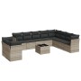 Garden sofa set 11 pieces and gray synthetic rattan cushions by , Garden sets - Ref: Foro24-3217872, Price: 797,64 €, Discoun...