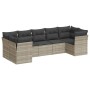 7-piece garden sofa set with light gray PE rattan cushions by , Garden sets - Ref: Foro24-3218122, Price: 529,18 €, Discount: %