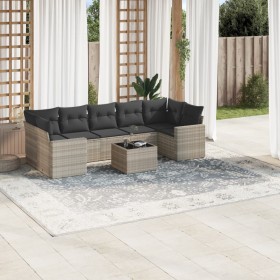 Gartensofagarnitur 8-teilig mit grauen Polstern aus synthetischem Rattan von , Modulare Sofas für den Außenbereich - Ref: For...