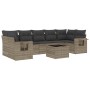 Garden sofa set 8 pieces and gray synthetic rattan cushions by , Garden sets - Ref: Foro24-3252279, Price: 612,10 €, Discount: %