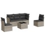 Garden sofa set 6 pieces and gray synthetic rattan cushions by , Garden sets - Ref: Foro24-3217362, Price: 424,78 €, Discount: %