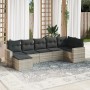 7-piece garden sofa set with light gray PE rattan cushions by , Modular outdoor sofas - Ref: Foro24-3251619, Price: 519,54 €,...