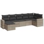 Gartensofa-Set, 7-teilig, mit Kissen, aus hellem grauem PE-Rattan. von , Modulare Sofas für den Außenbereich - Ref: Foro24-32...