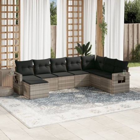 Set de sofás de jardín 8 pzas y cojines ratán sintético gris de , Conjuntos de jardín - Ref: Foro24-3252899, Precio: 598,84 €...