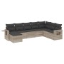 Set de sofás de jardín 8 pzas y cojines ratán sintético gris de , Conjuntos de jardín - Ref: Foro24-3252899, Precio: 598,84 €...