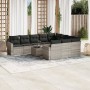 Gartensofagarnitur 11-teilig mit grauen Polstern aus synthetischem Rattan von , Modulare Sofas für den Außenbereich - Ref: Fo...