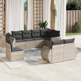 Gartensofagarnitur 8-teilig mit grauen Polstern aus synthetischem Rattan von , Gartensets - Ref: Foro24-3253979, Preis: 671,7...