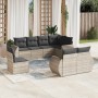 Garden sofa set 8 pieces and gray synthetic rattan cushions by , Garden sets - Ref: Foro24-3253979, Price: 671,78 €, Discount: %