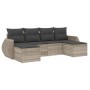 Garden sofa set 6 pieces and gray synthetic rattan cushions by , Garden sets - Ref: Foro24-3254059, Price: 442,05 €, Discount: %