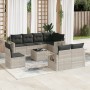 Garden furniture set 9 pieces and light gray synthetic rattan cushions by , Garden sets - Ref: Foro24-3252789, Price: 699,63 ...