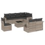 Garden furniture set 9 pieces and light gray synthetic rattan cushions by , Garden sets - Ref: Foro24-3252789, Price: 699,63 ...