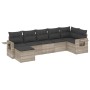 7-piece garden sofa set with light gray PE rattan cushions by , Garden sets - Ref: Foro24-3252819, Price: 528,65 €, Discount: %